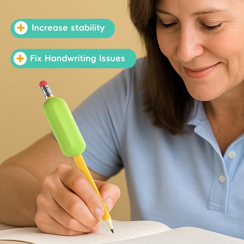 ELETIUO 5-Pack Colorful Weighted Pencil Grips – 1oz Silicone Handwriting Aid for Kids, Elderly & Special Needs – Improves Penmanship for Autism,ADHD,Tremors,Dyspraxia & Fine Motor Skills - Image 3